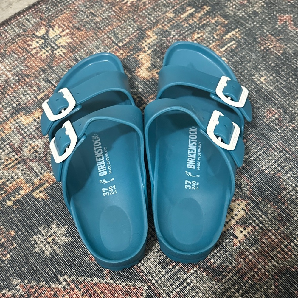 Birkenstock Teal Double-Buckle Sandals - Picture 3 of 6